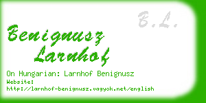 benignusz larnhof business card